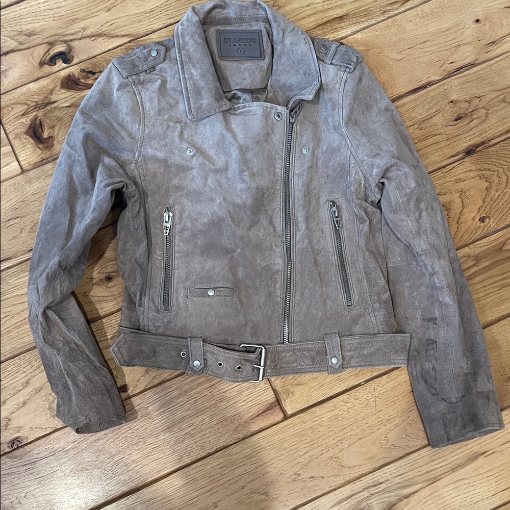 BlankNYC Suede Moto Jacket With Belt